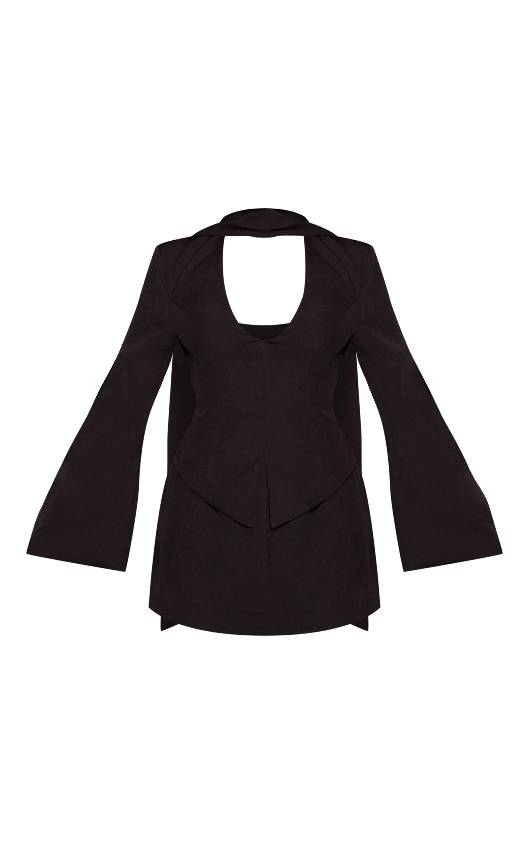 Shape Black Blazer Dress With Scarf Detail image 5