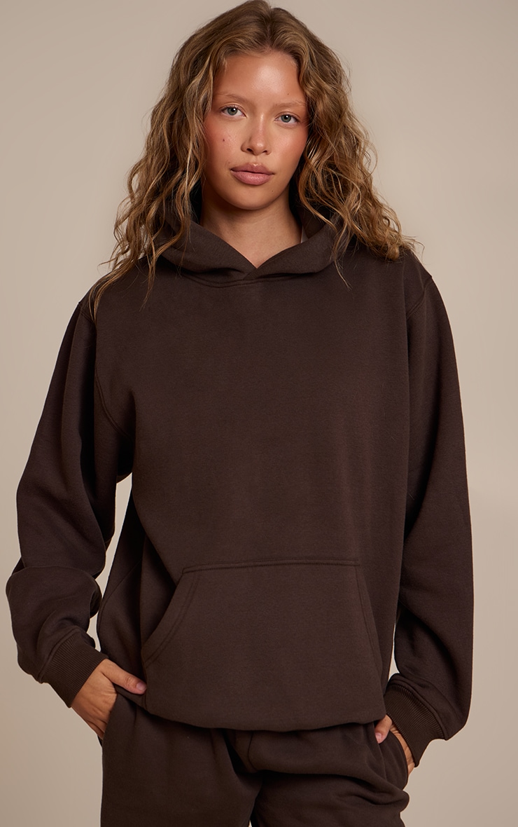 Espresso Cotton Fleece Pullover Hoodie image 1