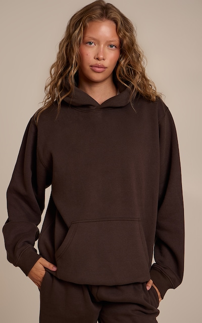 Hoodie pullover en coton polaire espresso