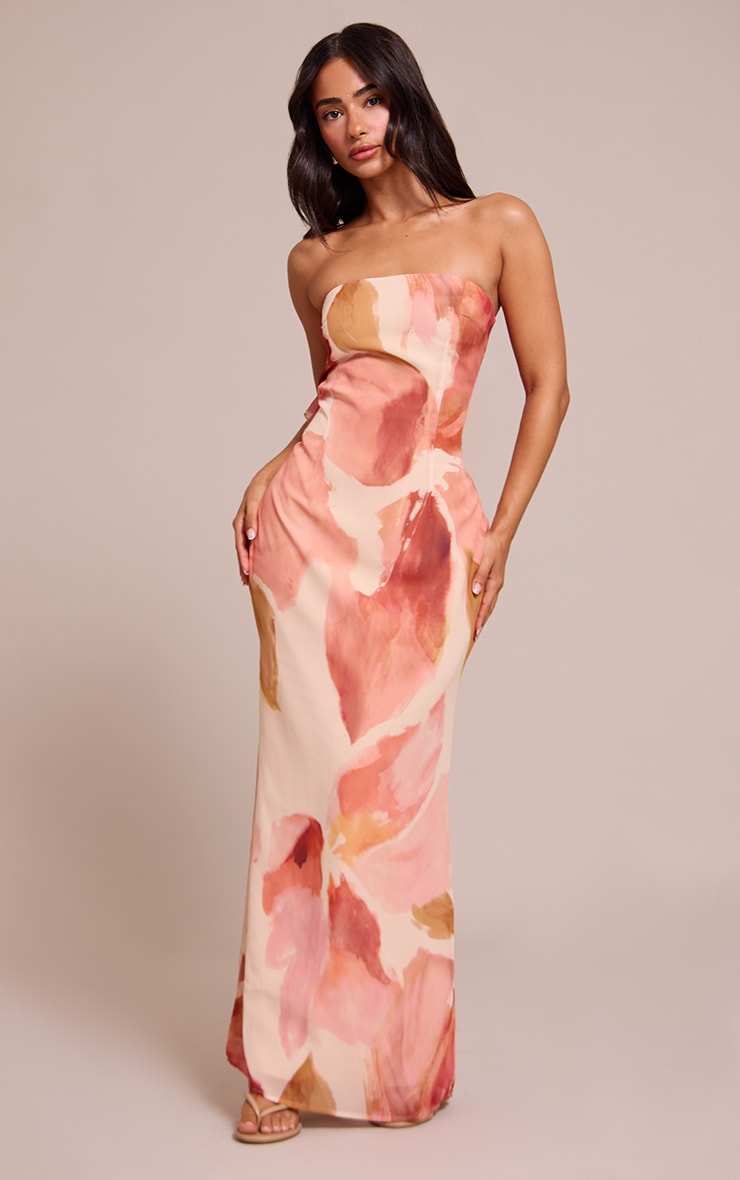 Petite Printed Bandeau Maxi Dress image 2