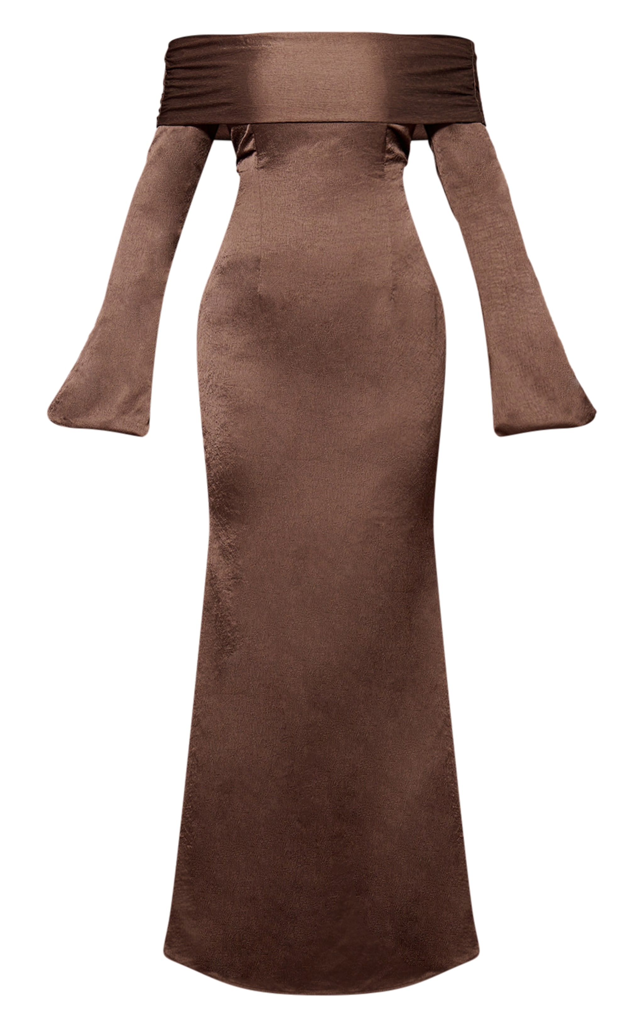 Mocha Bardot Long Sleeve Maxi Dress image 5
