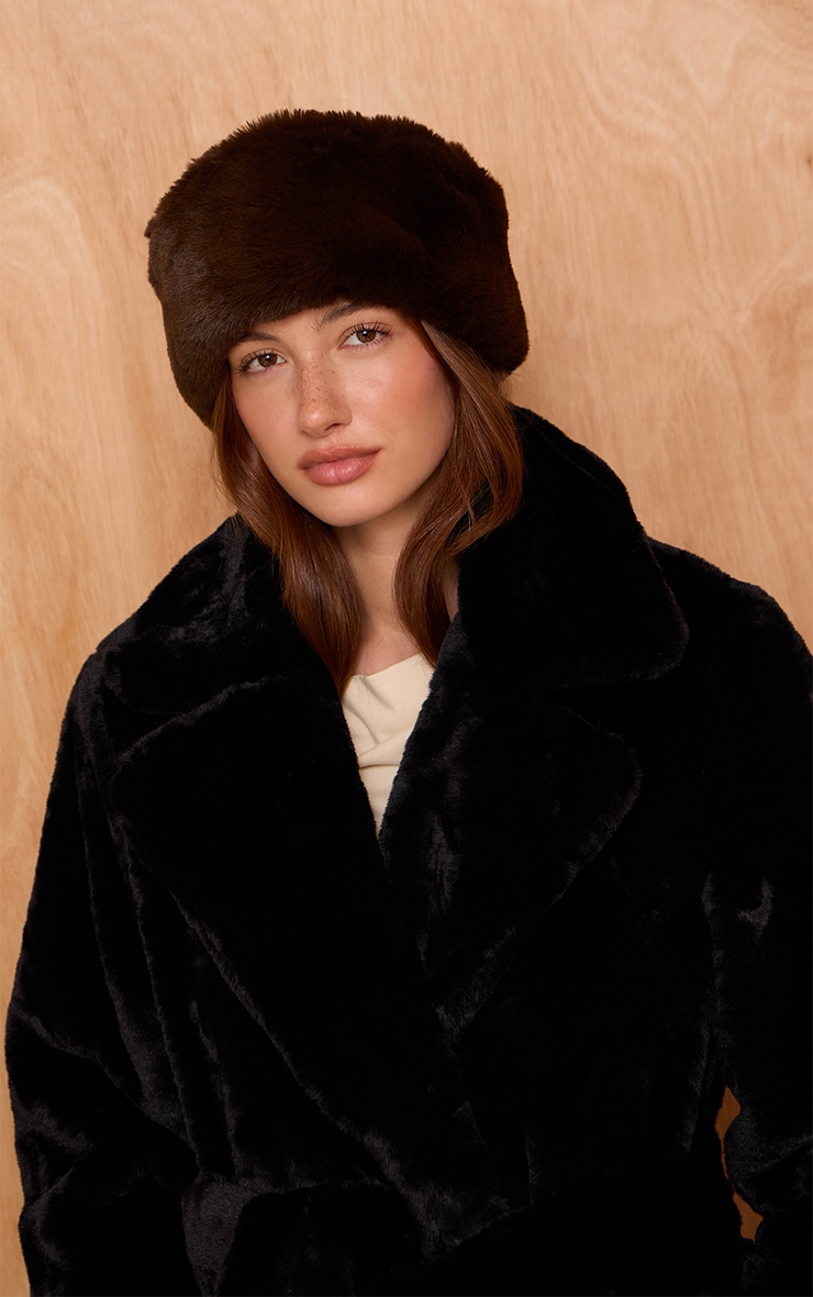Chocolate Soft Faux Fur Headband image 1