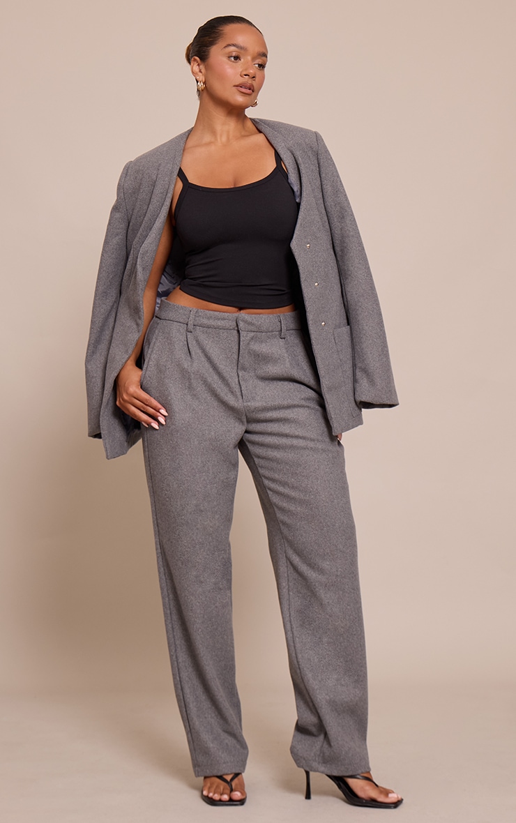 Shape Charcoal Wool-Look Wide Leg Pants image 1