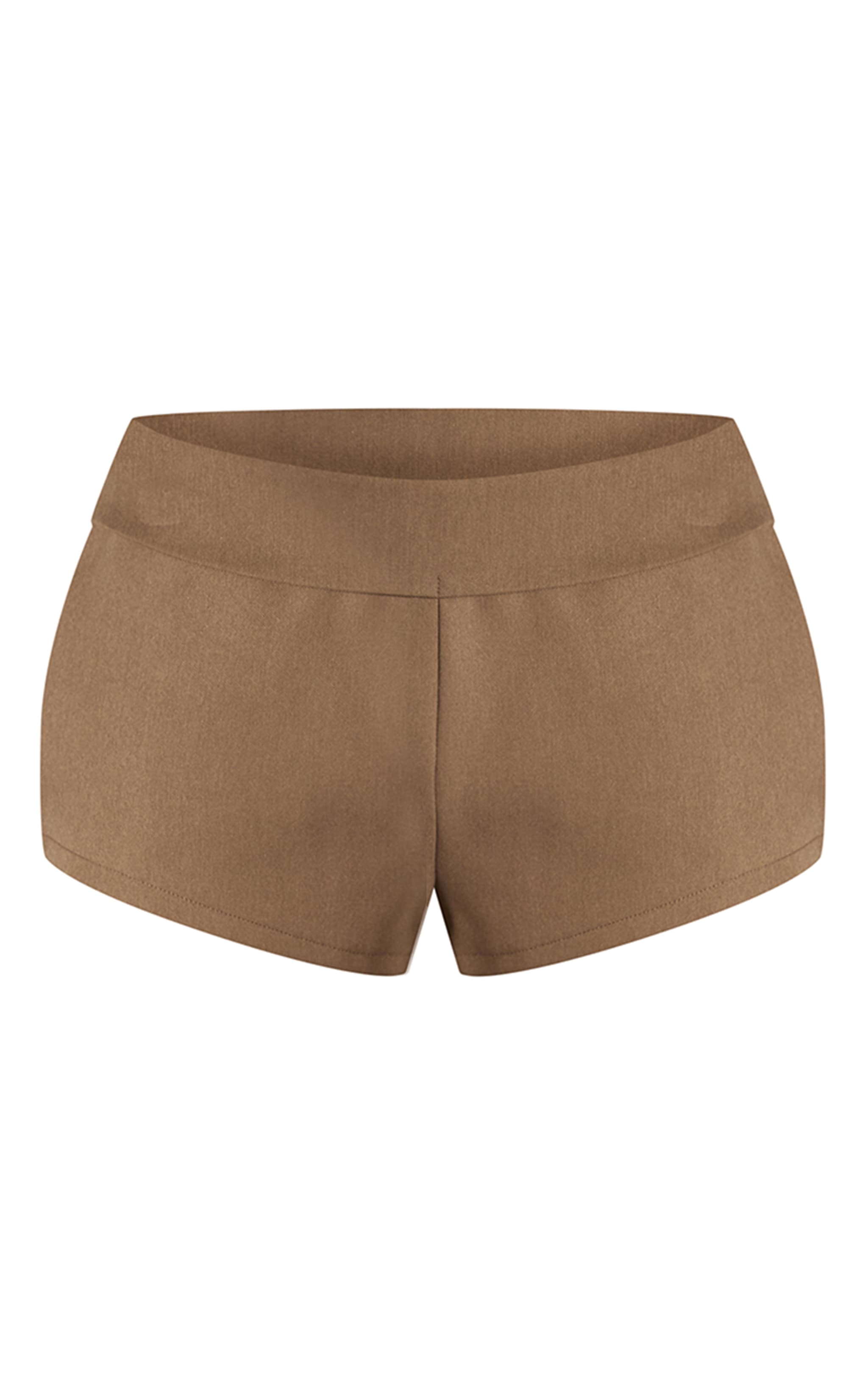 Mocha Woven Waistband Detail Hot Pants image 6