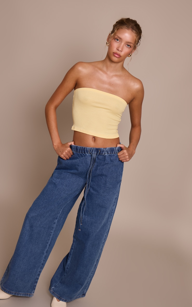 Lemon Soft Rib Bandeau Top image 3