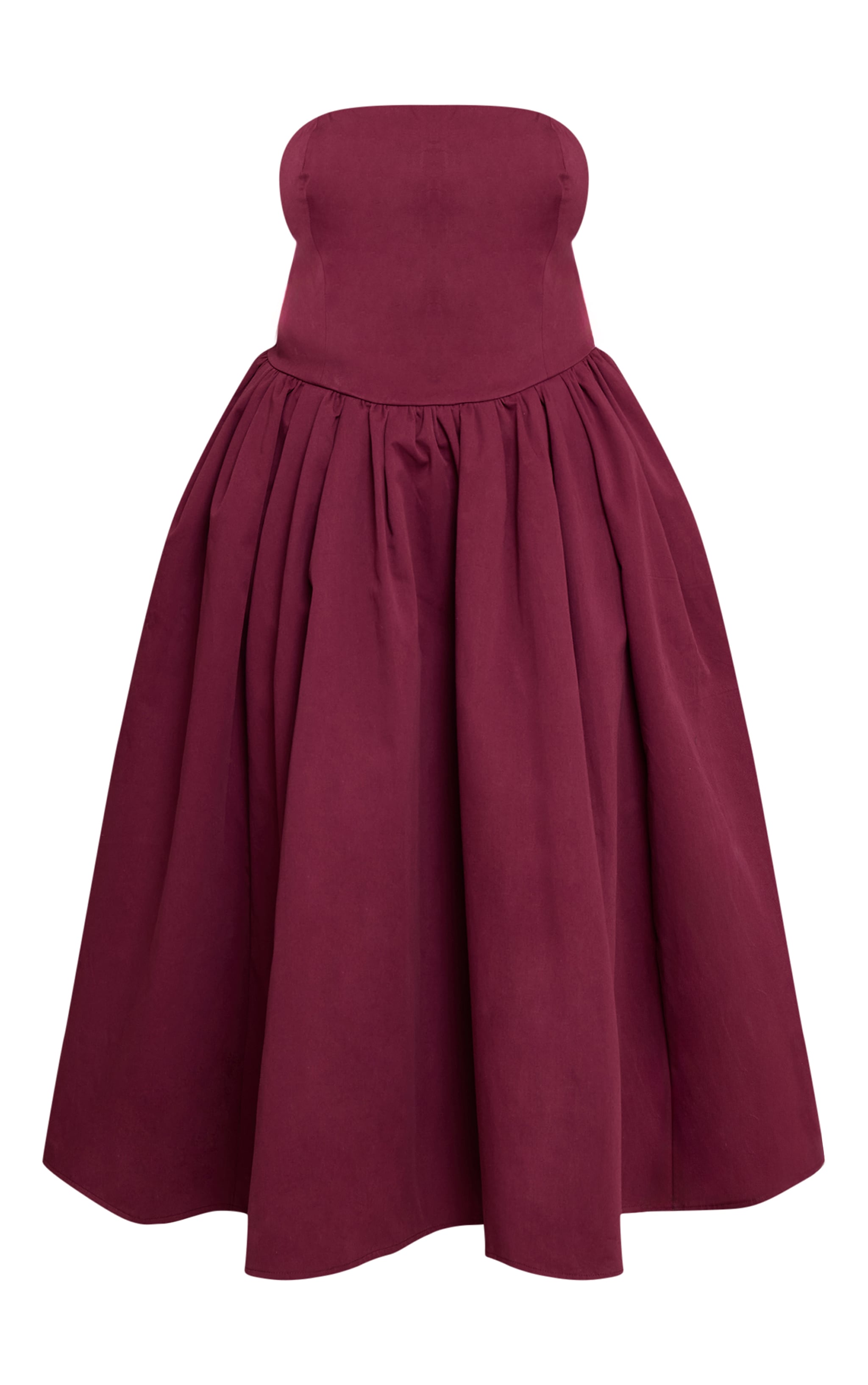 Plus Plum Woven Bandeau Ruched Skater Midaxi Dress image 5