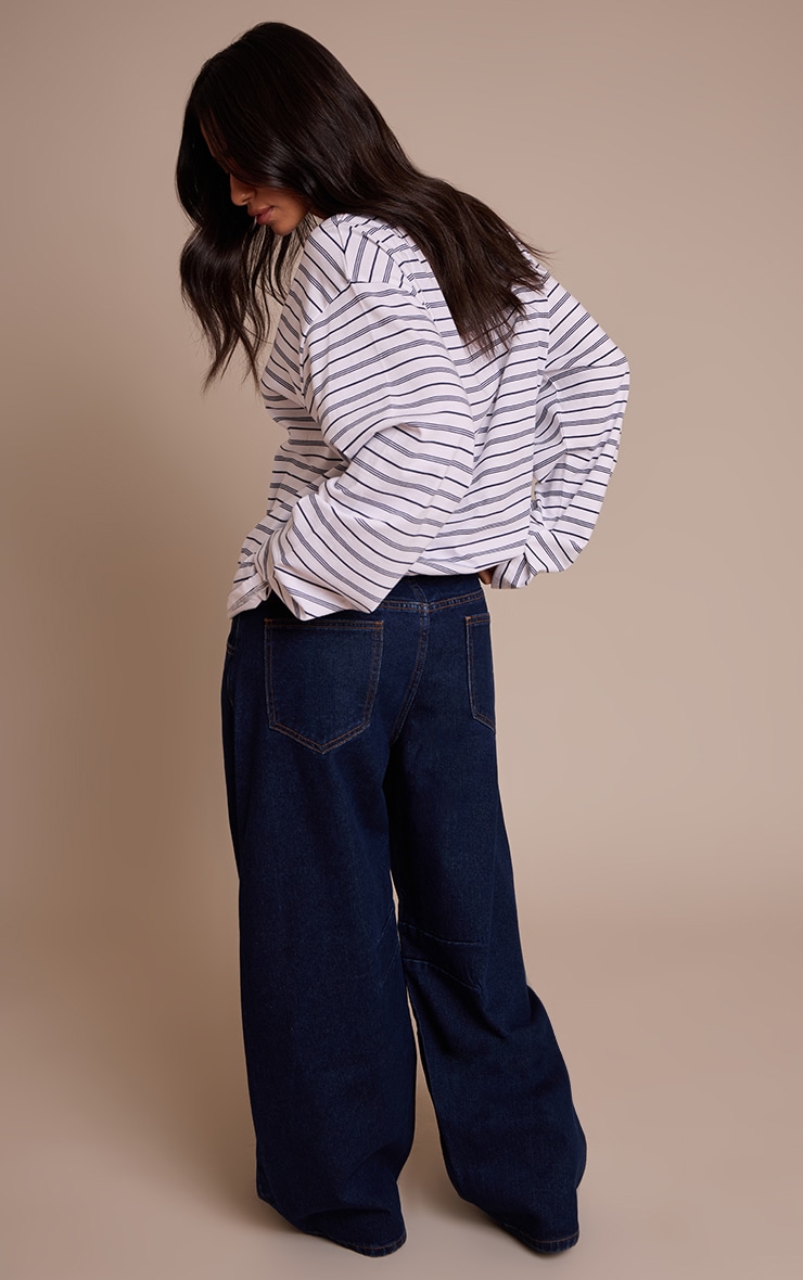 Petite Indigo Seam Detail Barrel Jean image 3