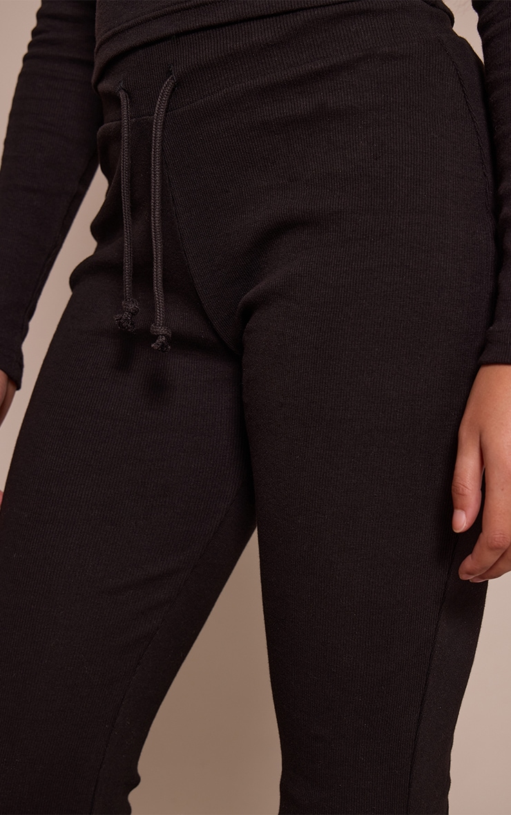 Tall Pantalon flare côtelé noir à cordons ajustables image 4