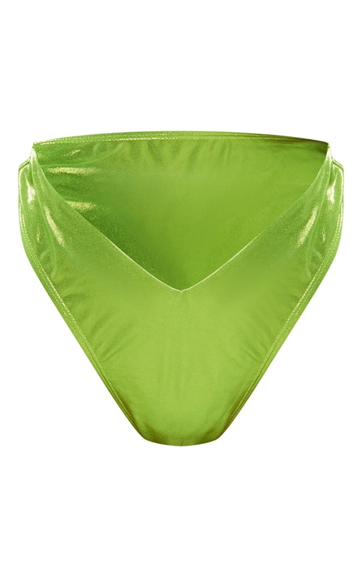 Petite Green Metallic Bikini Bottoms | Petite | PrettyLittleThing USA
