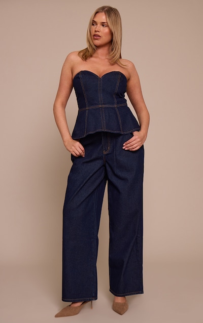 Shape Indigo Elastic Waistband Straight Leg Denim Jeans