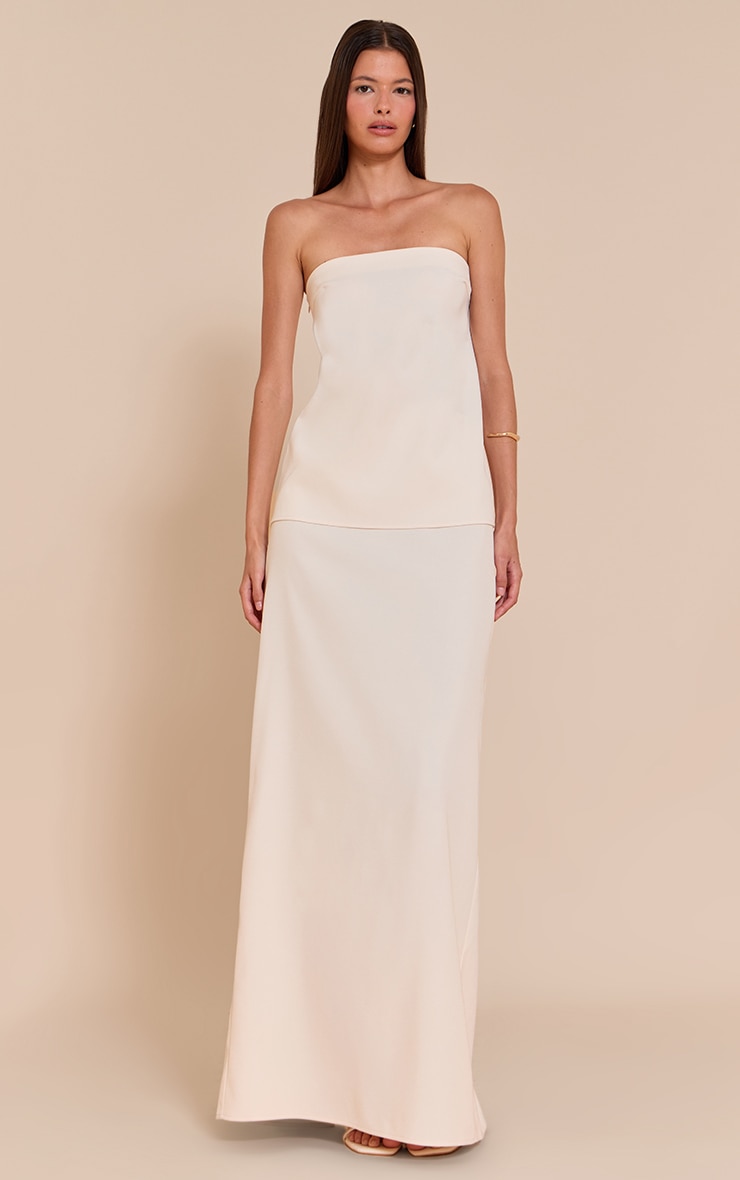 Cream Woven Bandeau Top image 3
