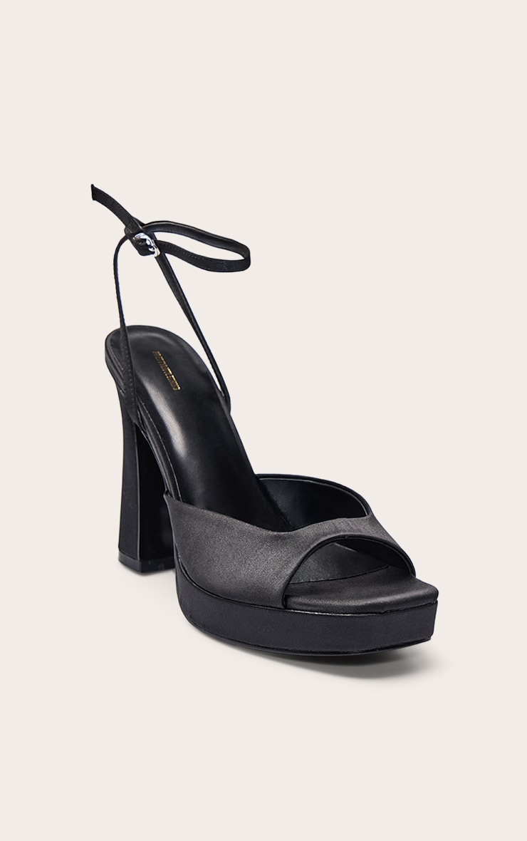 Black Satin Platform Heel image 3