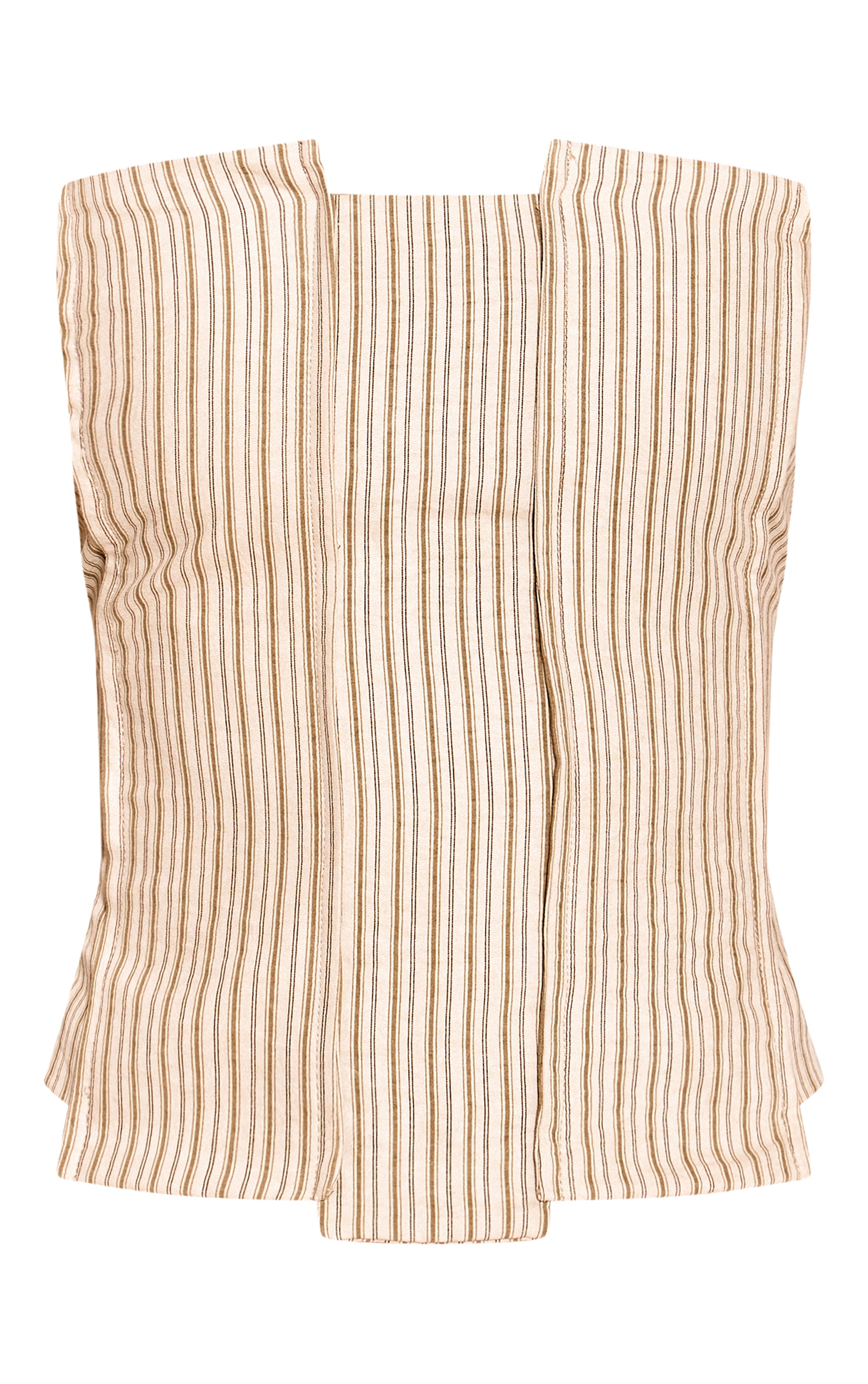 Cream Striped Peach Skin Corset image 5