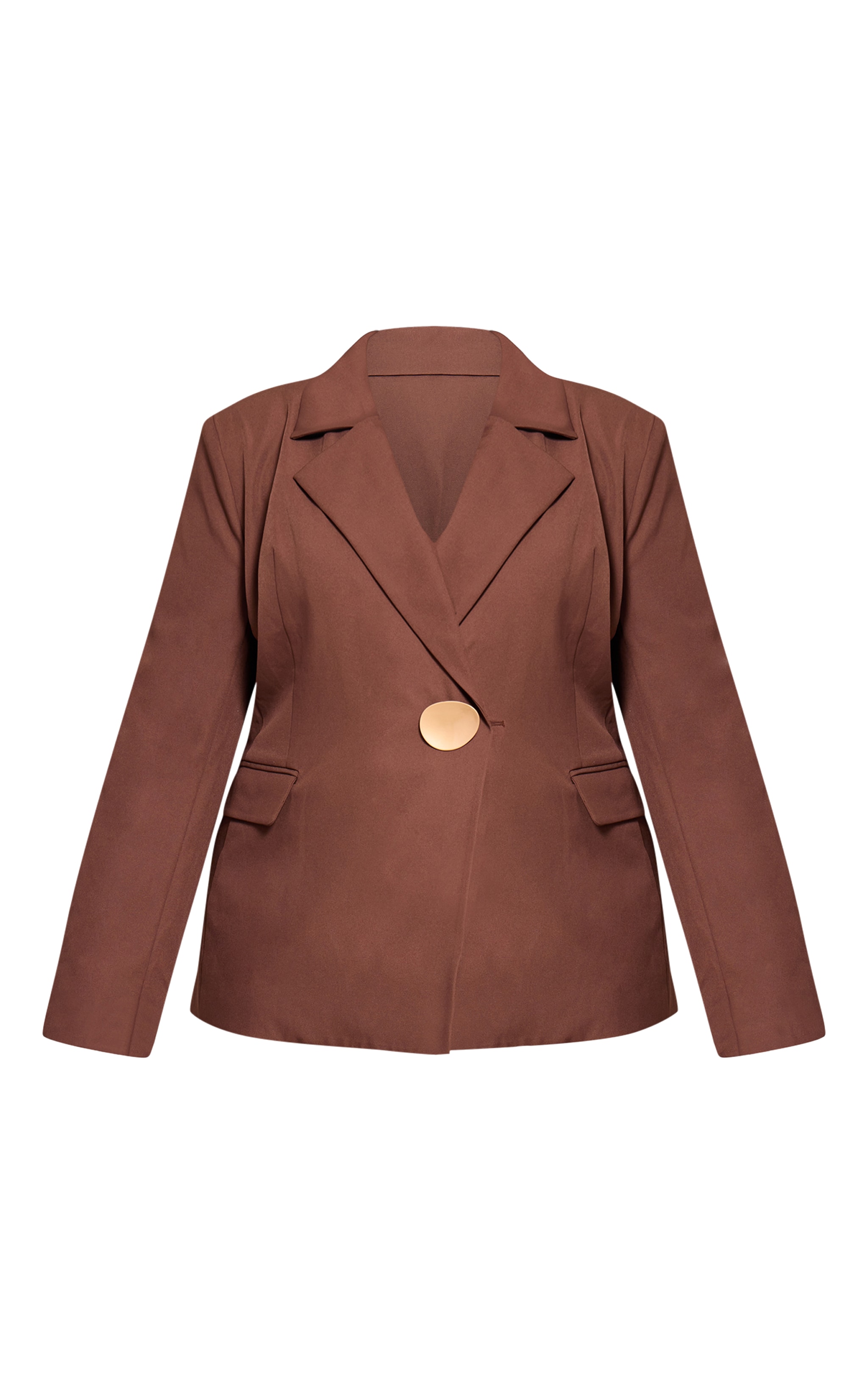 Plus Chocolate Tailored Gold Metalware Detail Blazer image 5