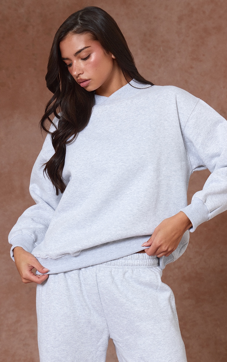 Ash Grey Cotton Fleece Crossfront Sweatshirt image 4