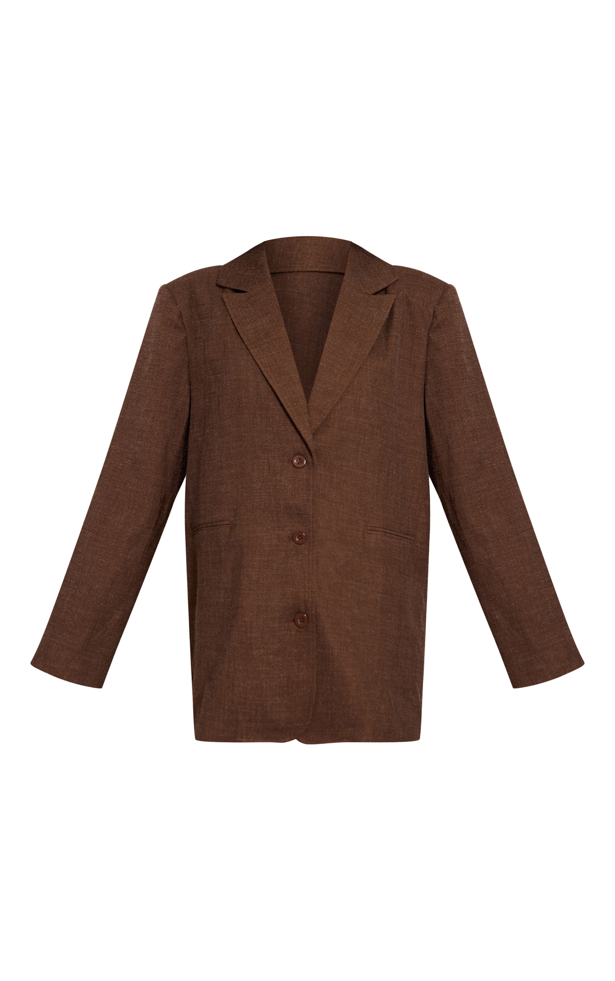 Espresso Textured Woven Boxy Blazer Dress image 5