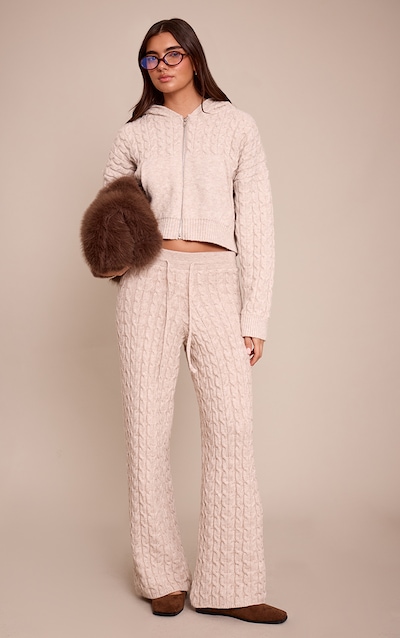 Oatmeal Cable Knit Pants