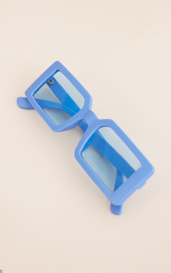 Blue Square Frame Slimline Sunglasses image 1