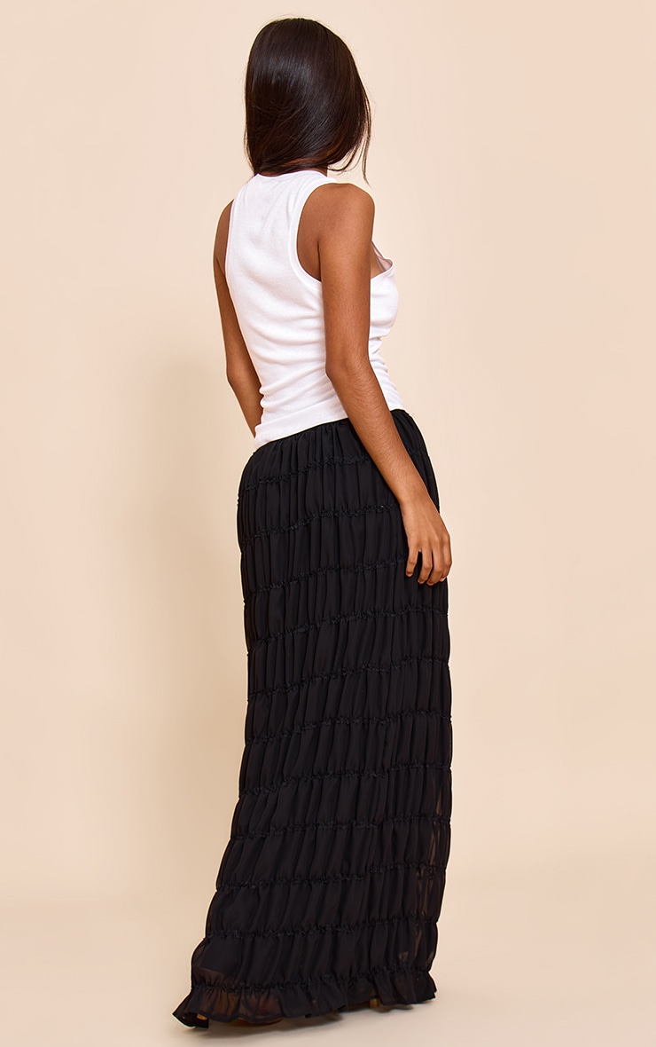 Petite Black Chiffon Maxi Skirt image 3