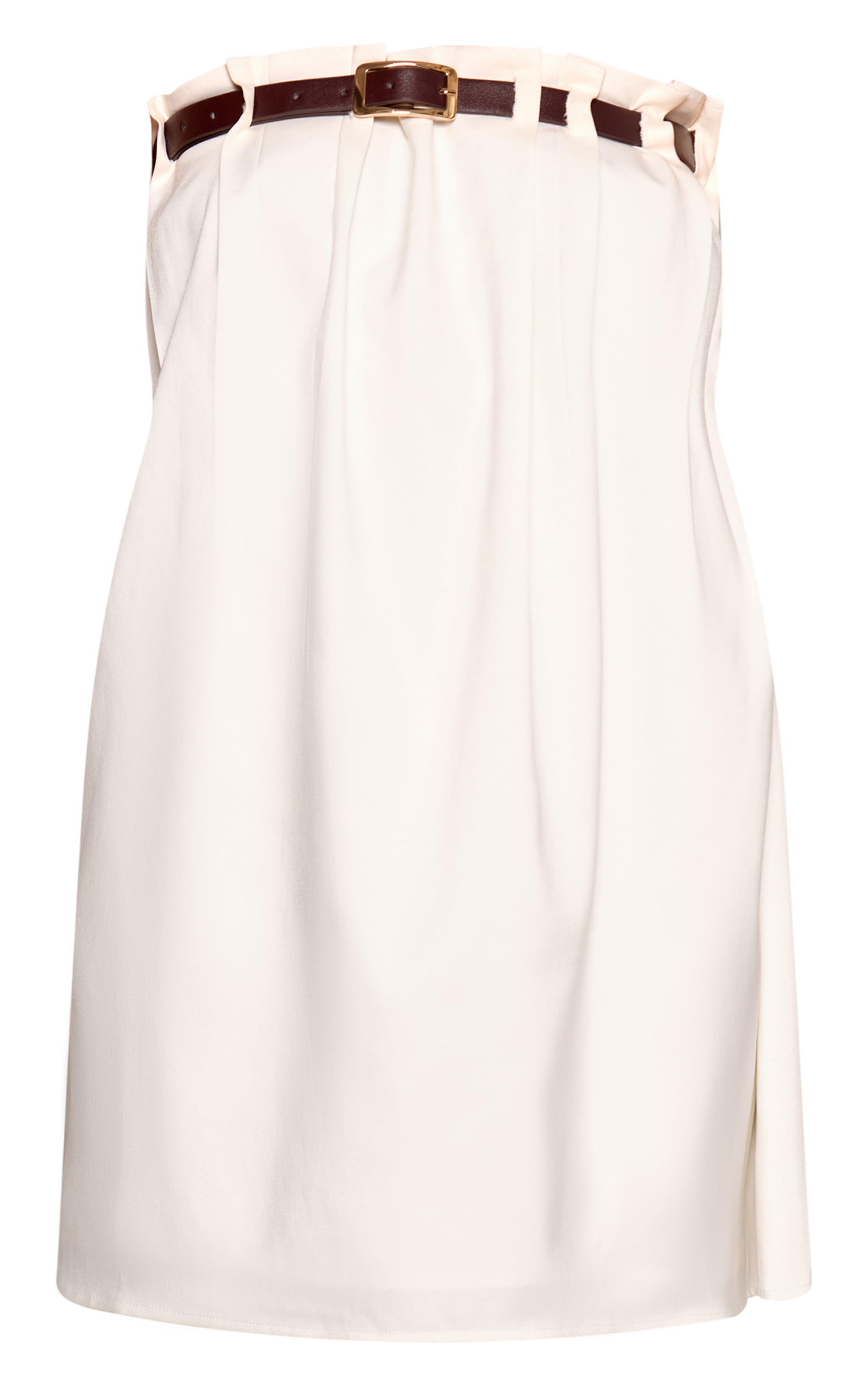 Cream Bandeau Belt Detail Shift Dress image 5