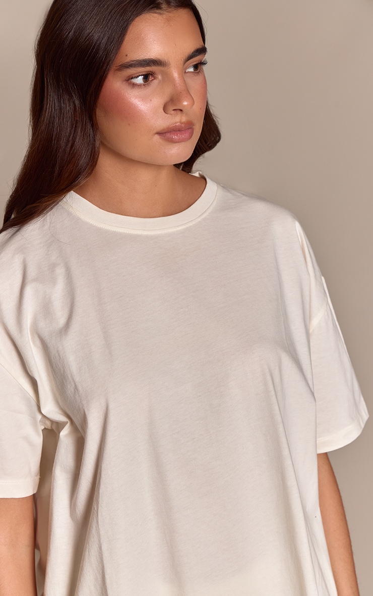 Cream Short Sleeve Boxy Pyjama Top image 4