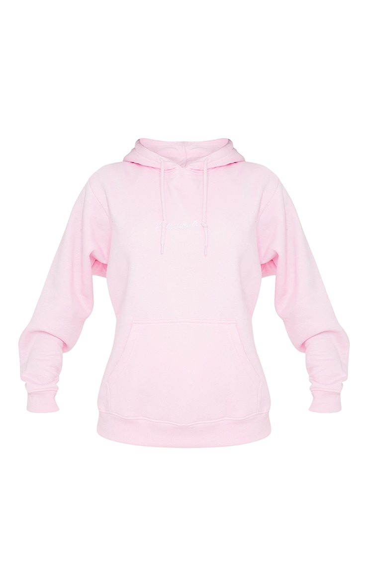 PLT Light Pink Oversized Sweat Hoodie Sweat PrettyLittleThing KSA