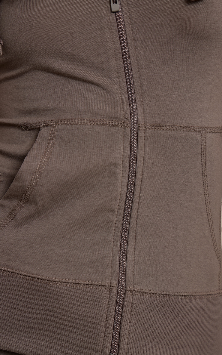 Tall Charcoal Zip Up Fitted Track Jacket image 4