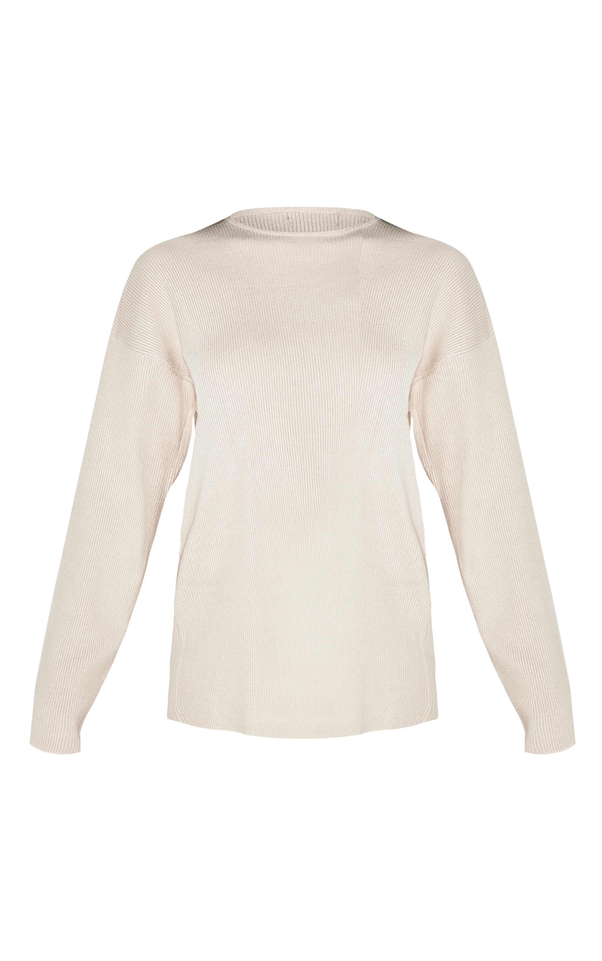 Oatmeal Light Rib Knit Oversized Top image 5