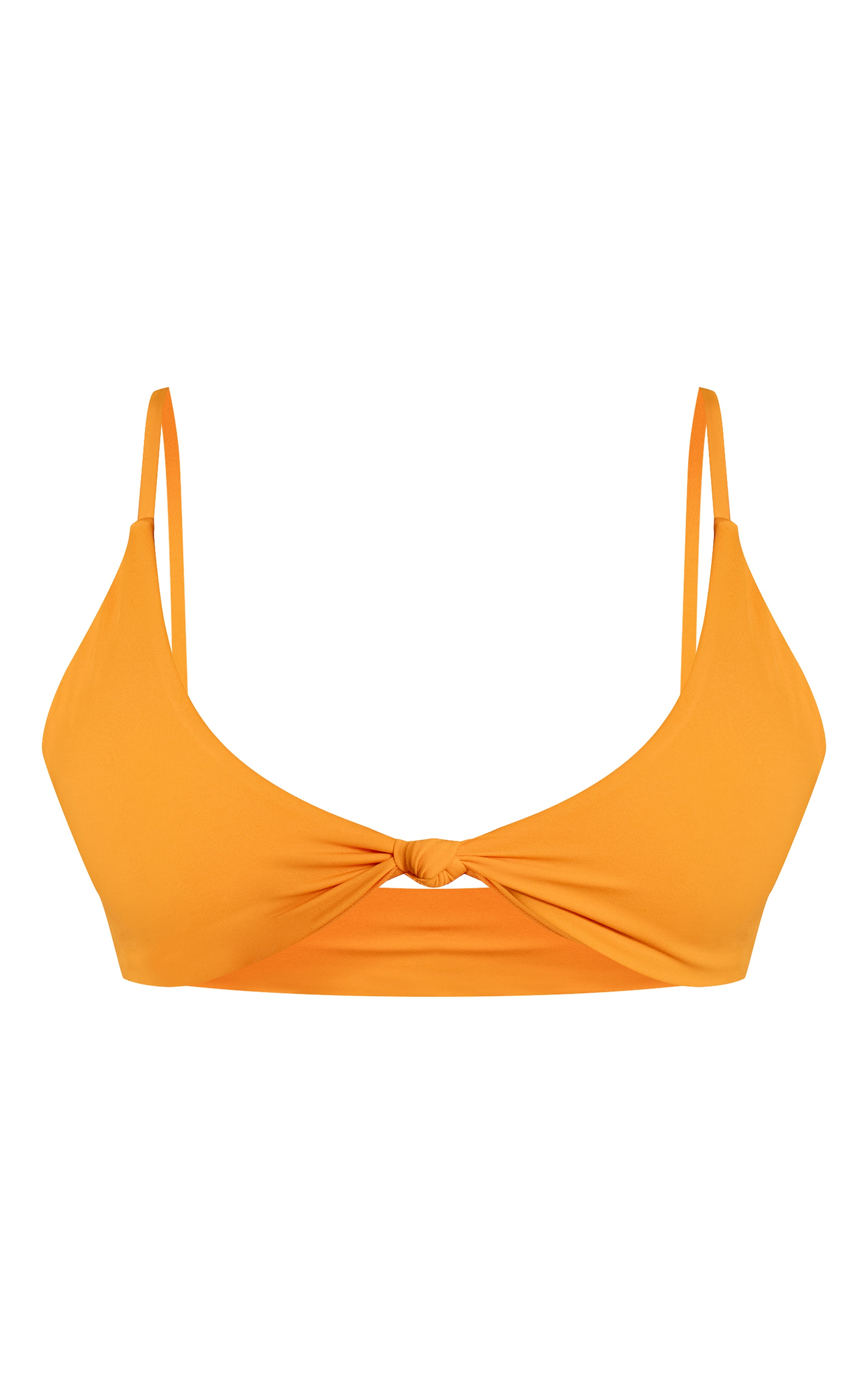 Orange Knot Front Triangle Bikini Top image 5