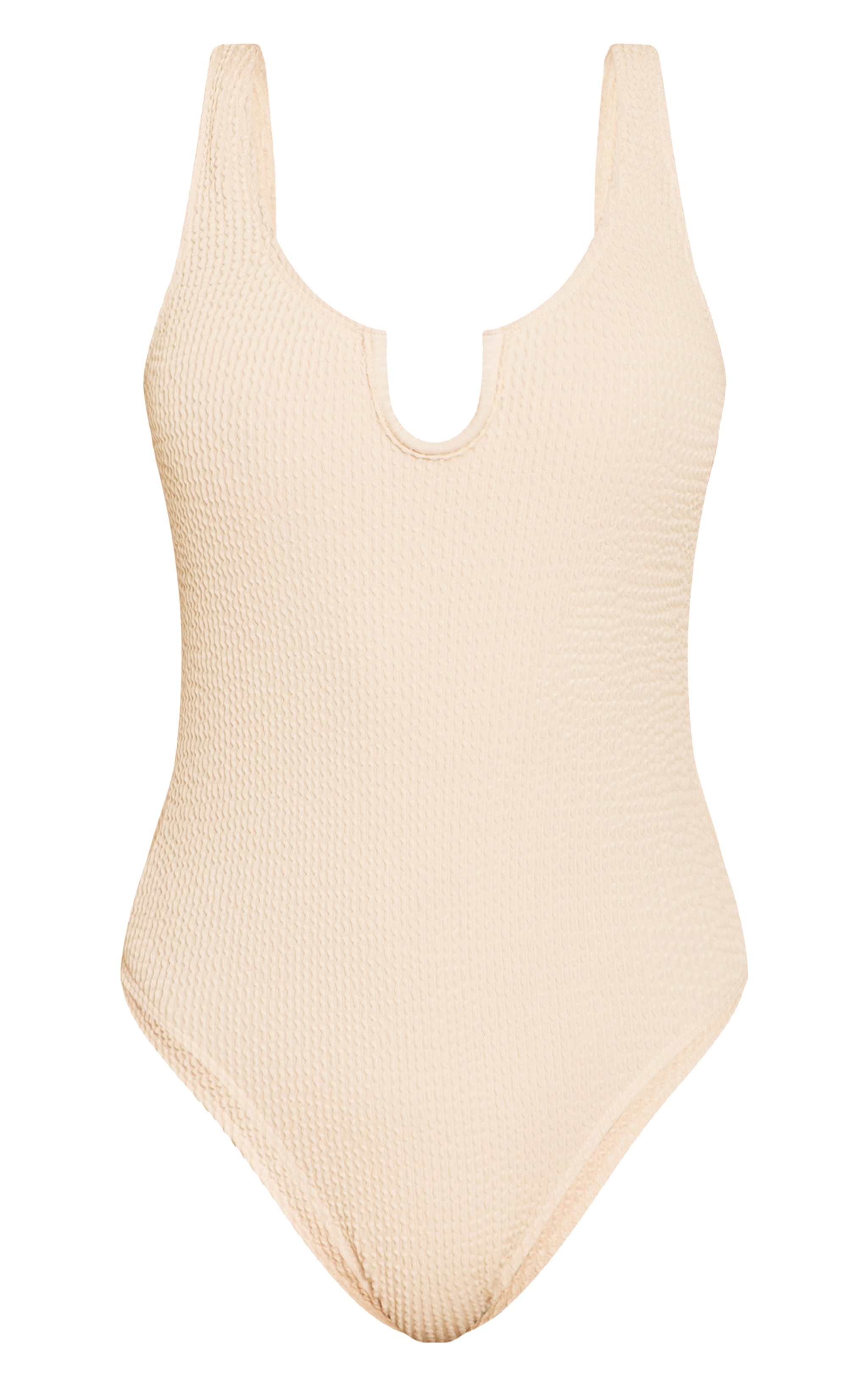 Cream Crinkle Scoop Back Swimsuit image 5