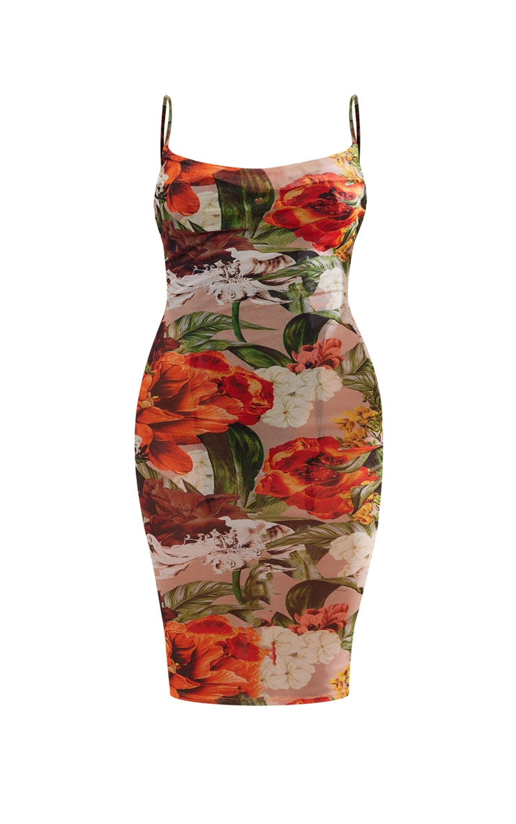 Plus Multi Floral Mesh Midaxi Dress image 1