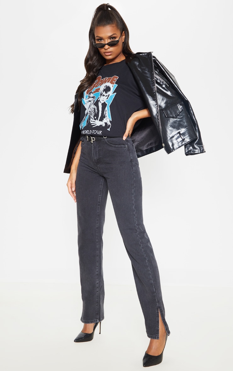 Black Split Hem Jeans image 1