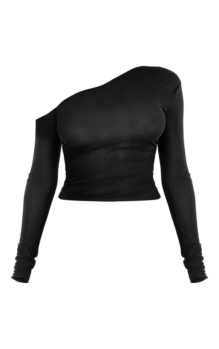 Semi-Sheer Mesh Shirt Black