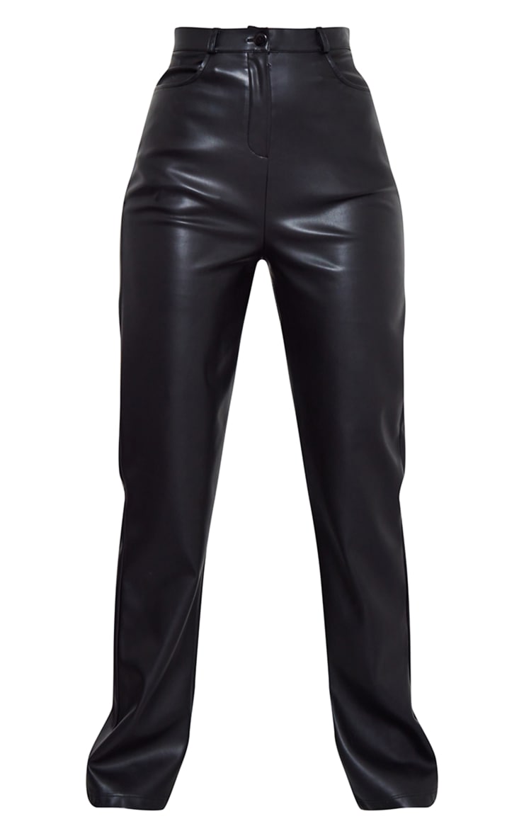 Black pu skinny trousers top