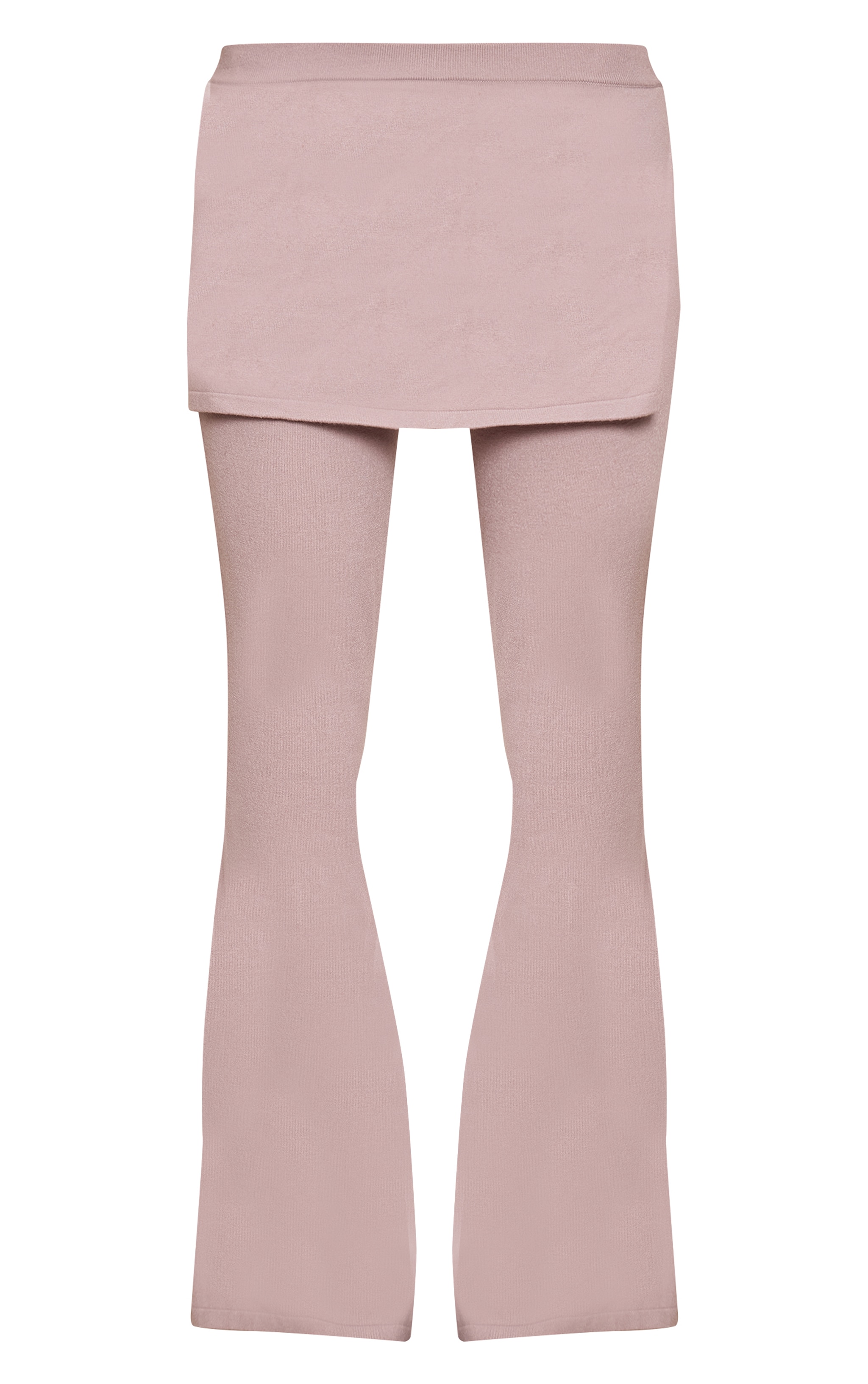 Grey Layered Detail Fine Knit Wide Leg Trouser  image 5