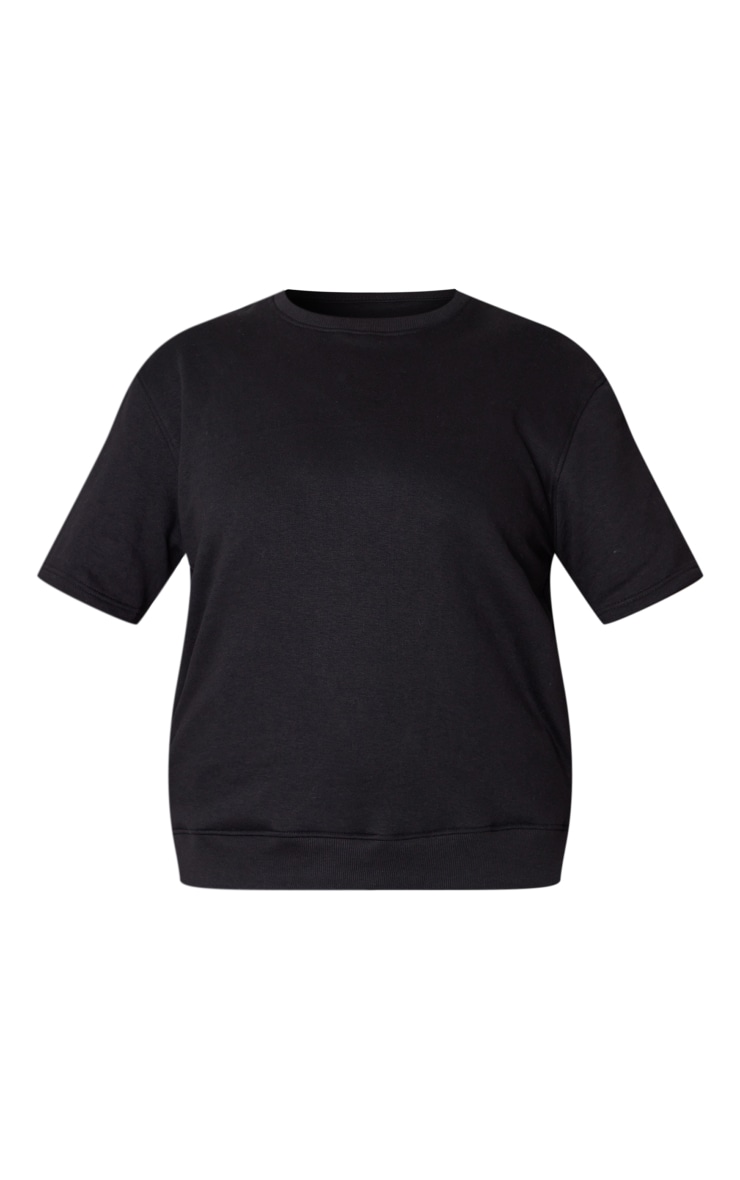 Plus Black Oversized Sweat T-shirt image 5