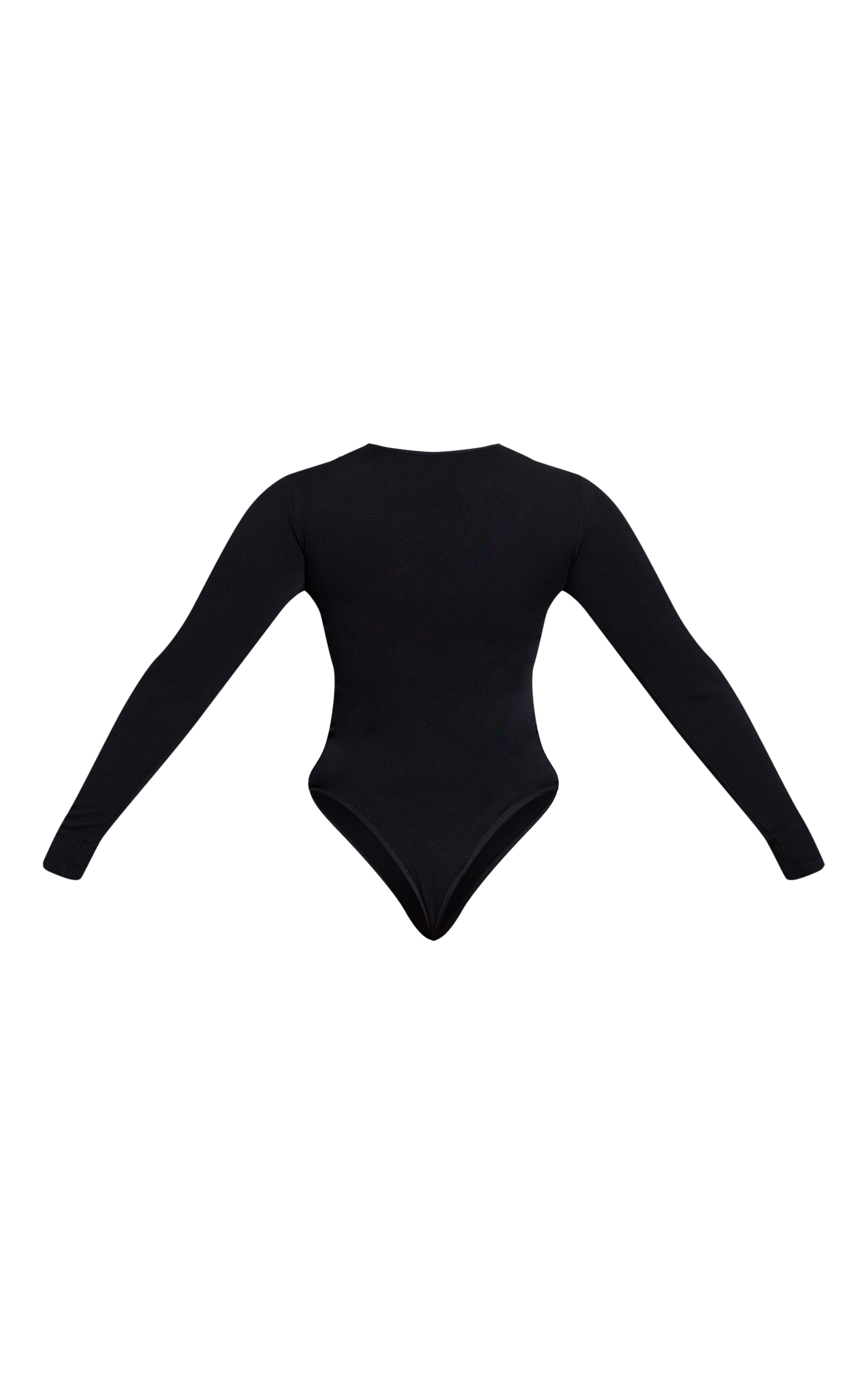 Shape Black Boat Neck Long Sleeve Seamless Bodysuit image 6