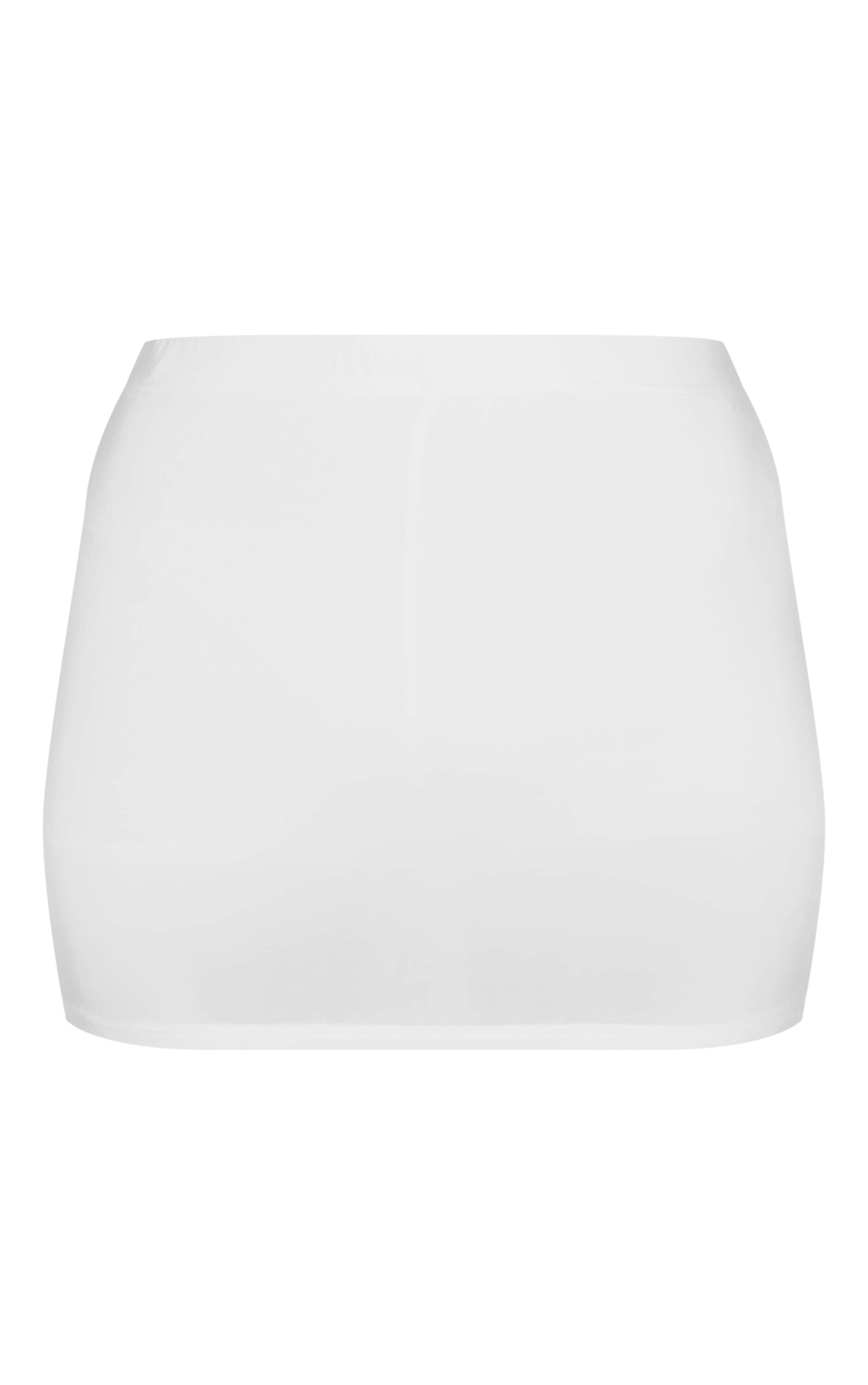 Mini jupe-short basique blanche moulante à taille basse image 6