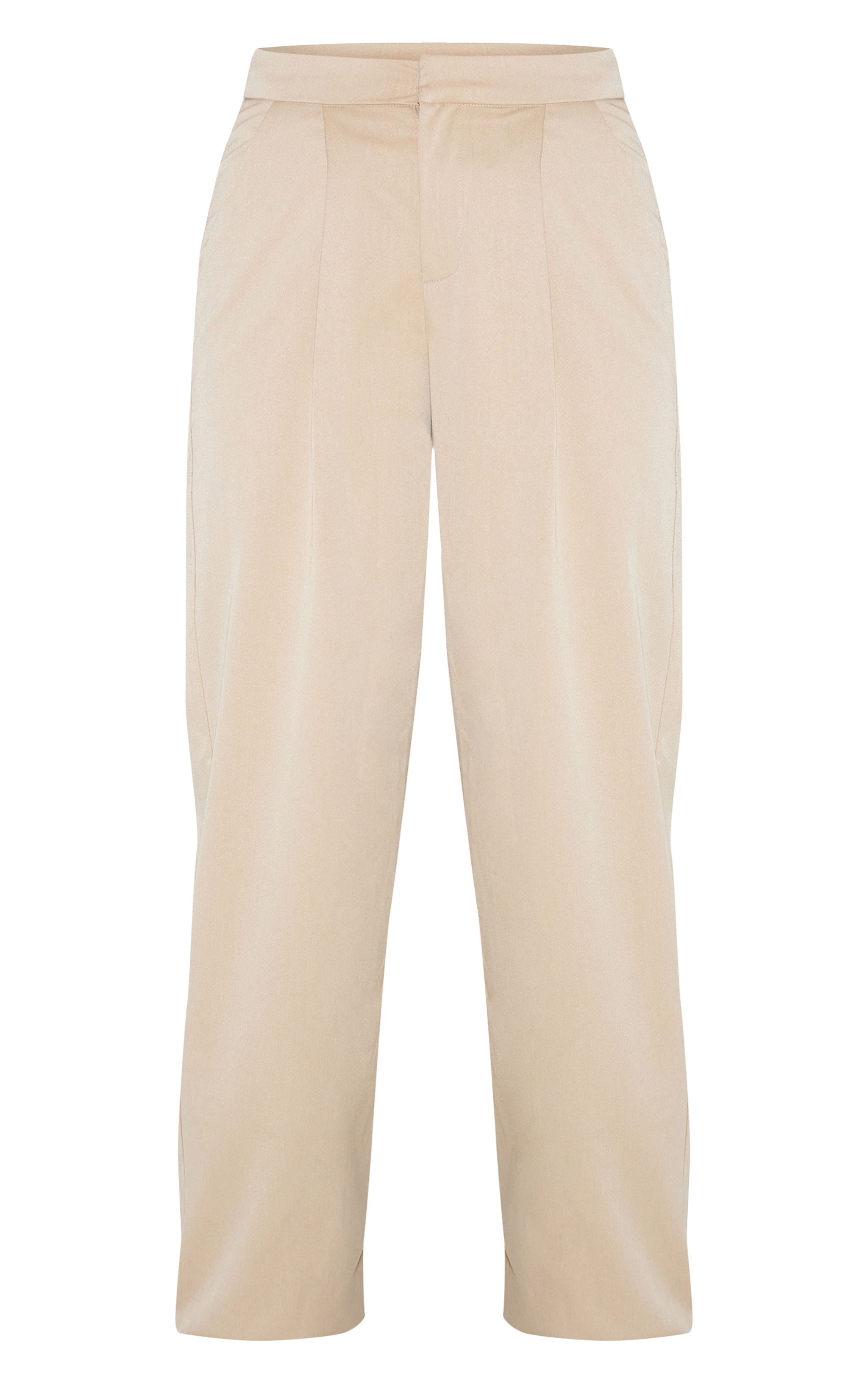 Sand Premium Woven Tailored Wide Leg Pleated Front Pants image 5