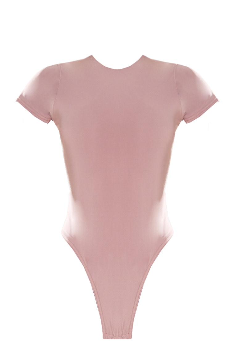 Lilac Basic Slinky Short Sleeve Bodysuit image 5