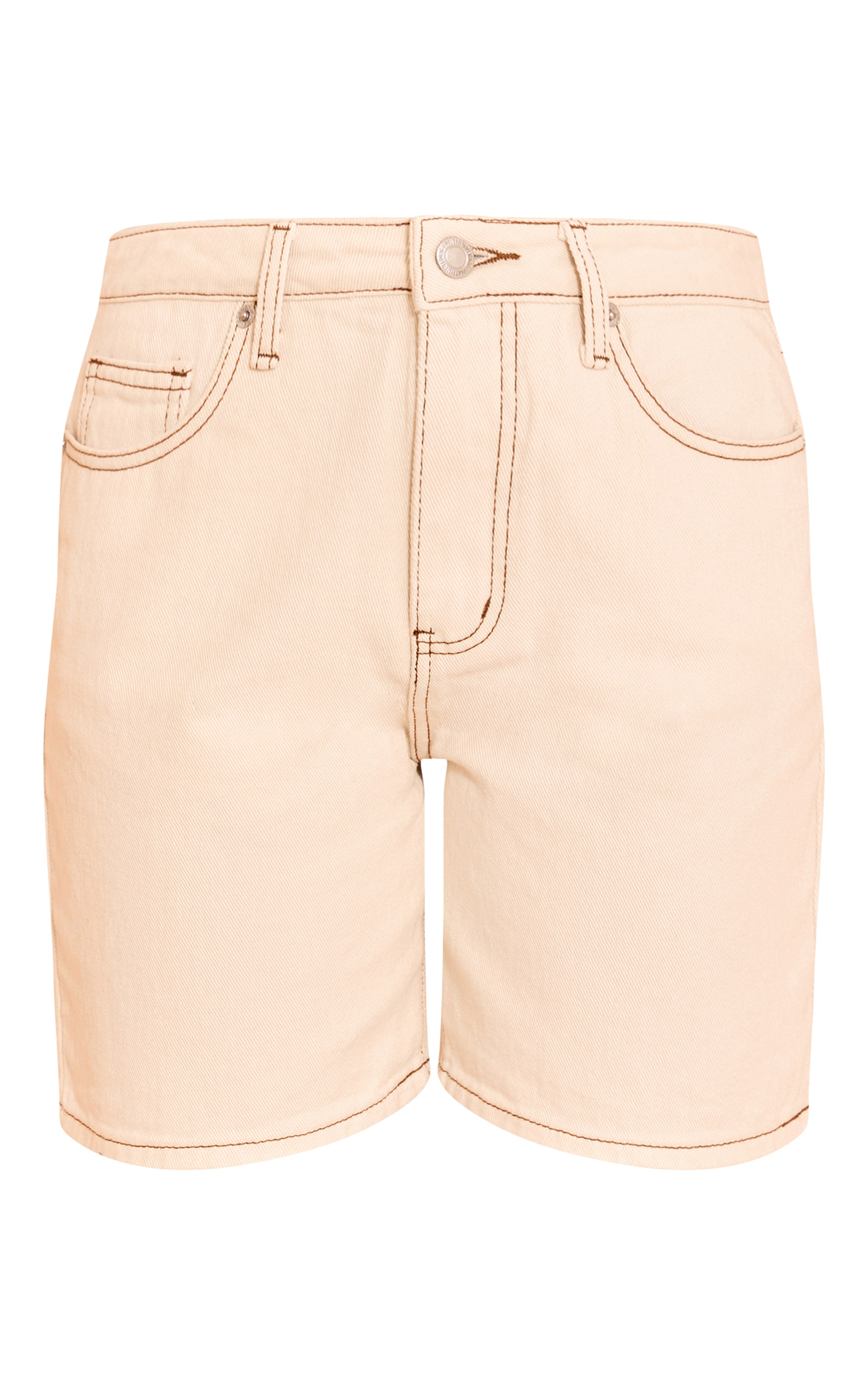 Ecru Low Rise Denim Jorts image 6