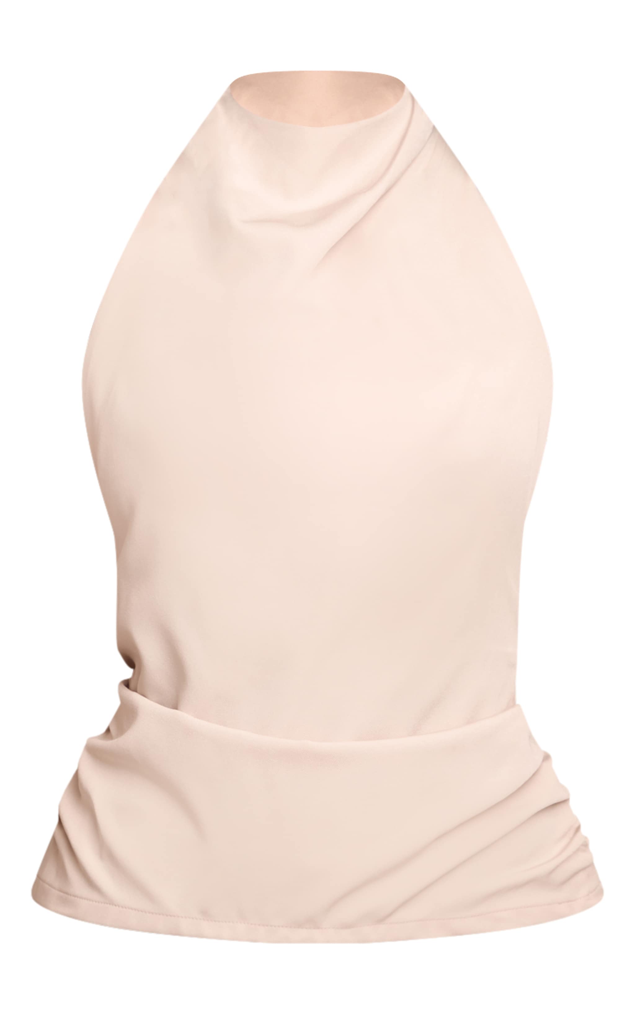 Stone Woven High Neck Low Back Top  image 5