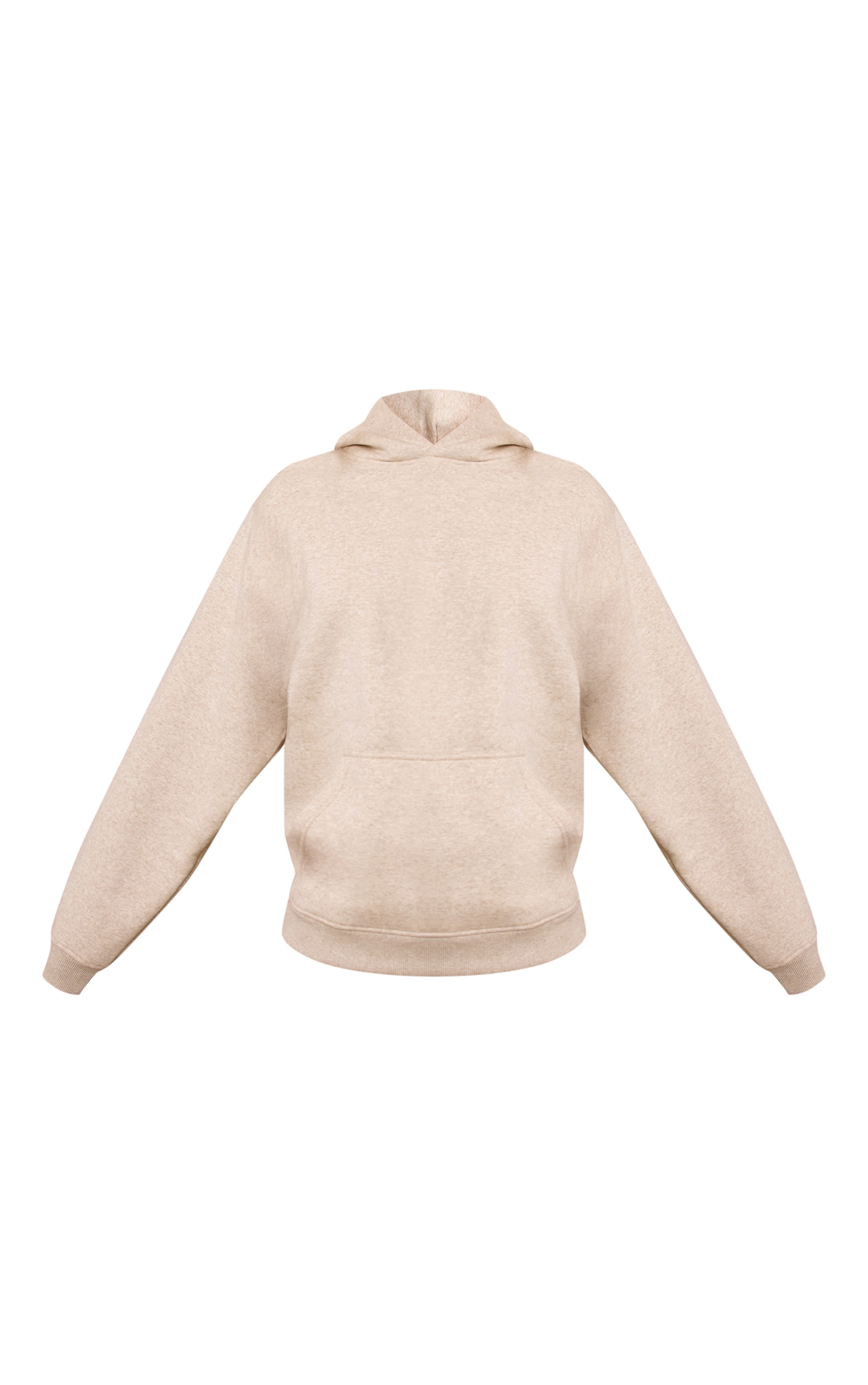 Oatmeal Marl Cotton Fleece Pullover Hoodie image 5