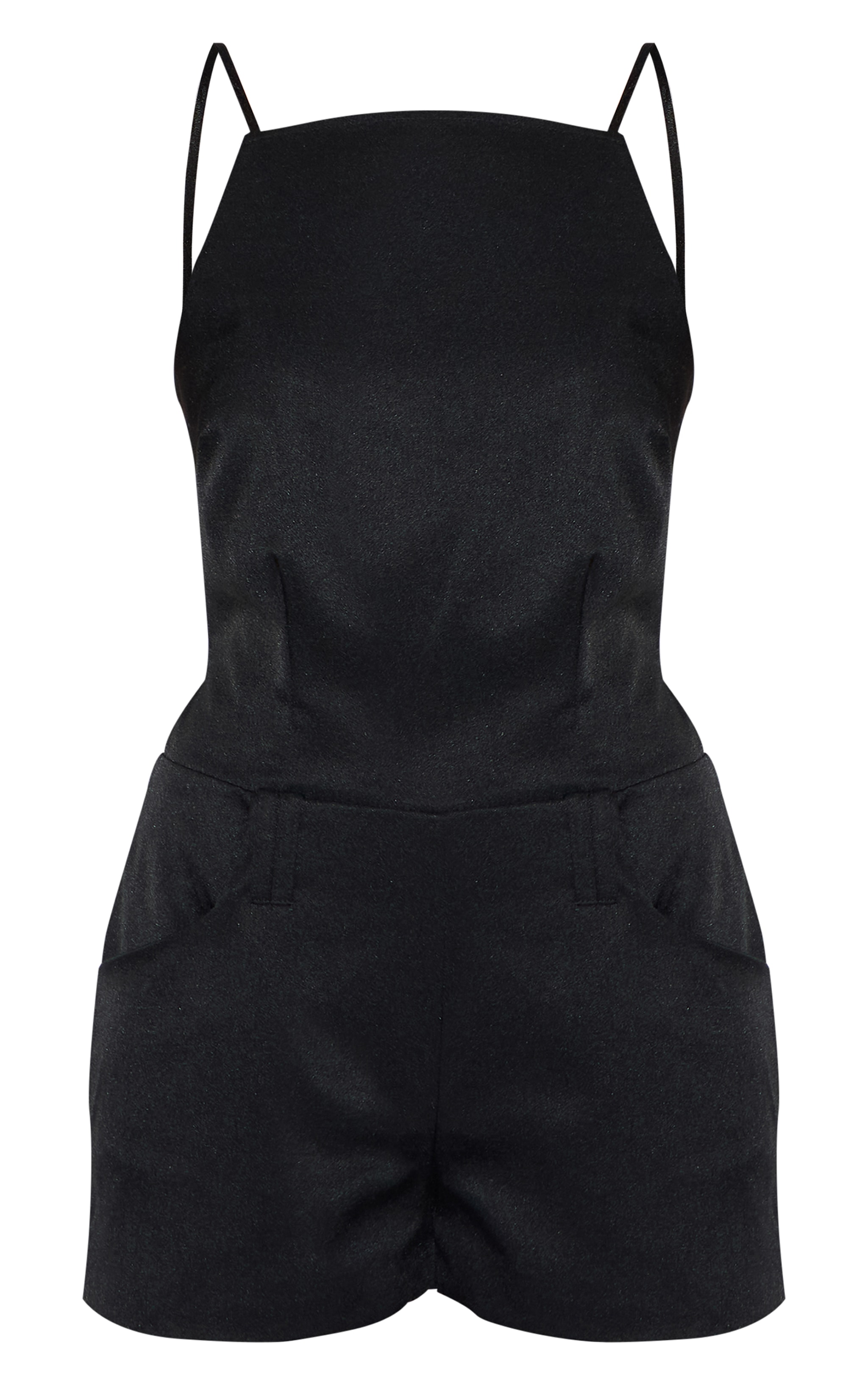Combishort de tailleur noir à dos nu et col bateau image 5