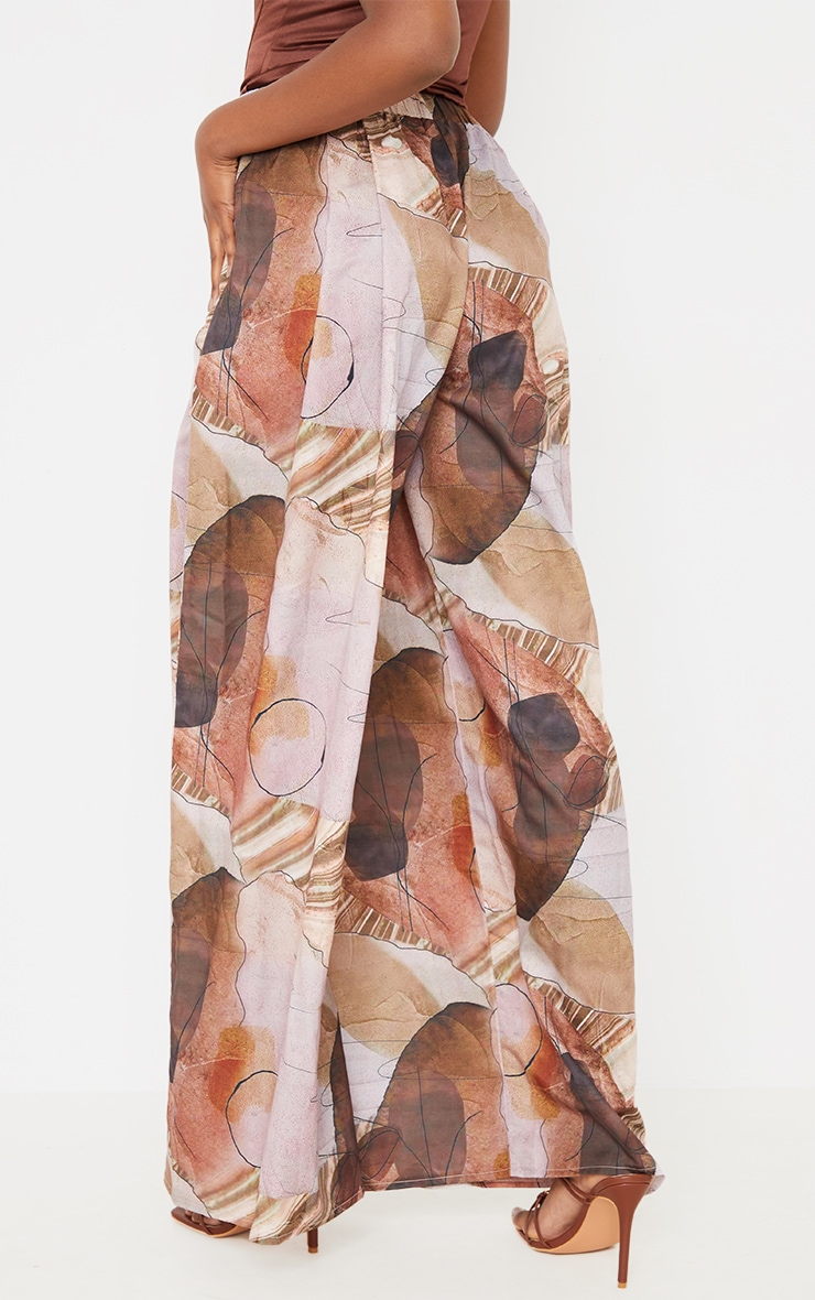 Sand Abstract Print Palazzo Pants image 3