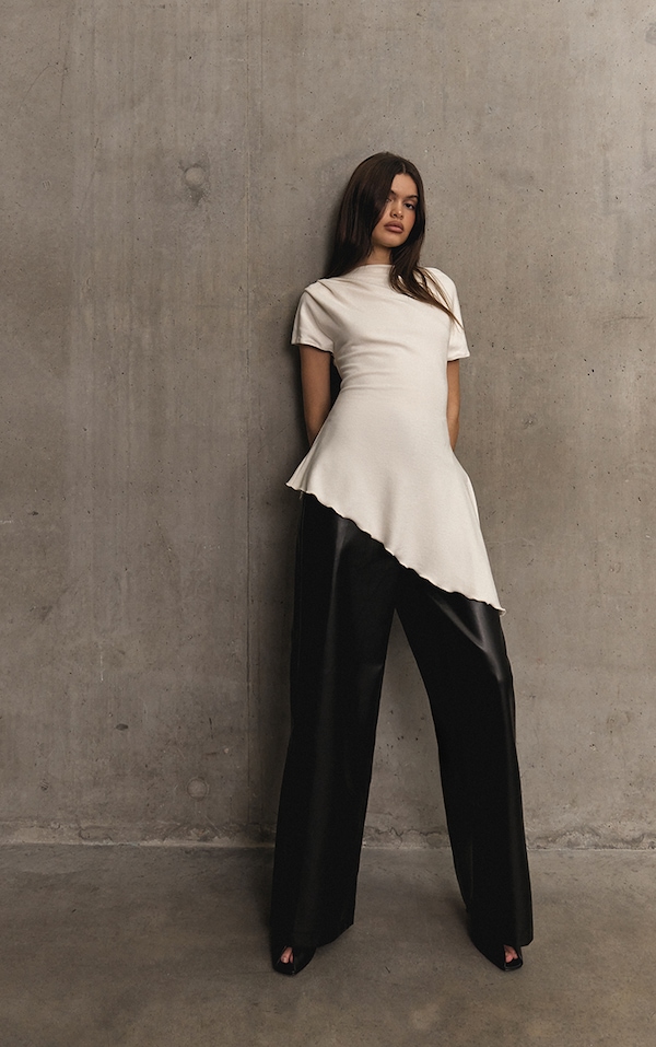 Black Faux Leather Trousers 