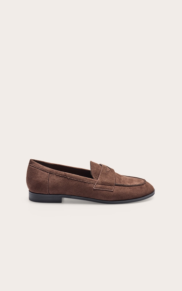 Mocassins ronds en suédine chocolat image 2