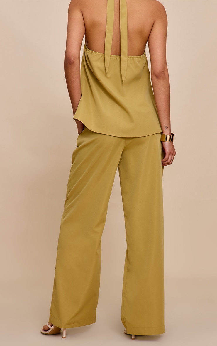 Sand Tailored Wide Leg Drawstring Pants image 3