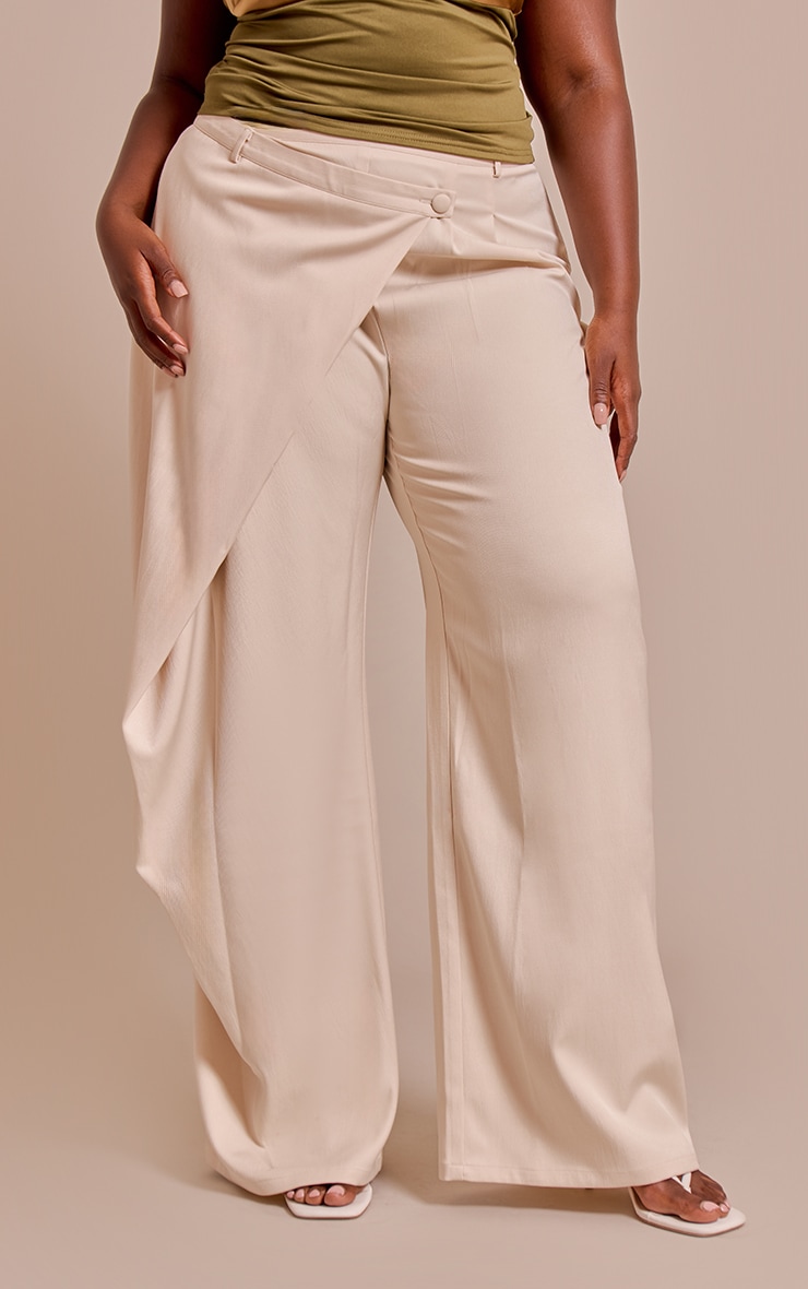 Plus Stone Woven Wrap Front Pants image 2