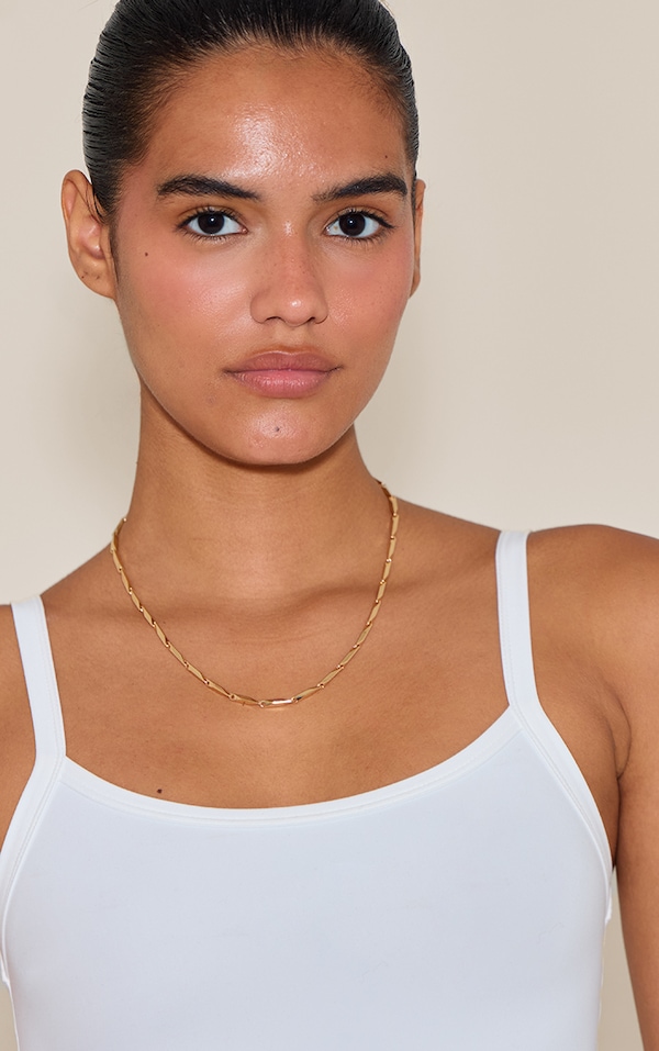 Gold Dash Link Chain Necklace